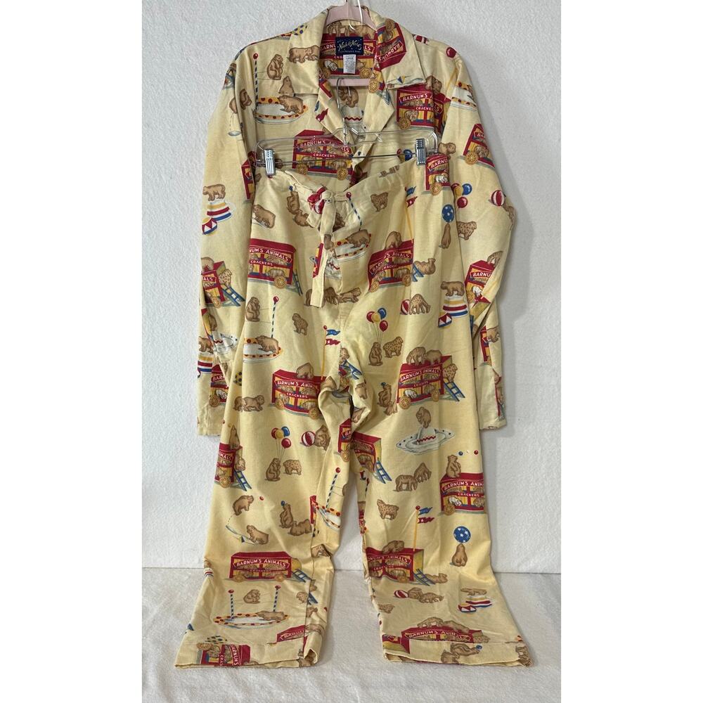 Nick & Nora VINTAGE NWOT Barnum's Animal Cracker PJ Set SZ L- RARE BLUE LABEL